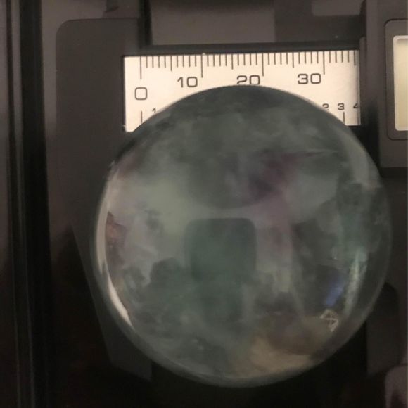 Natural fluorite crystal gemstone sphere - Picture 4 of 4
